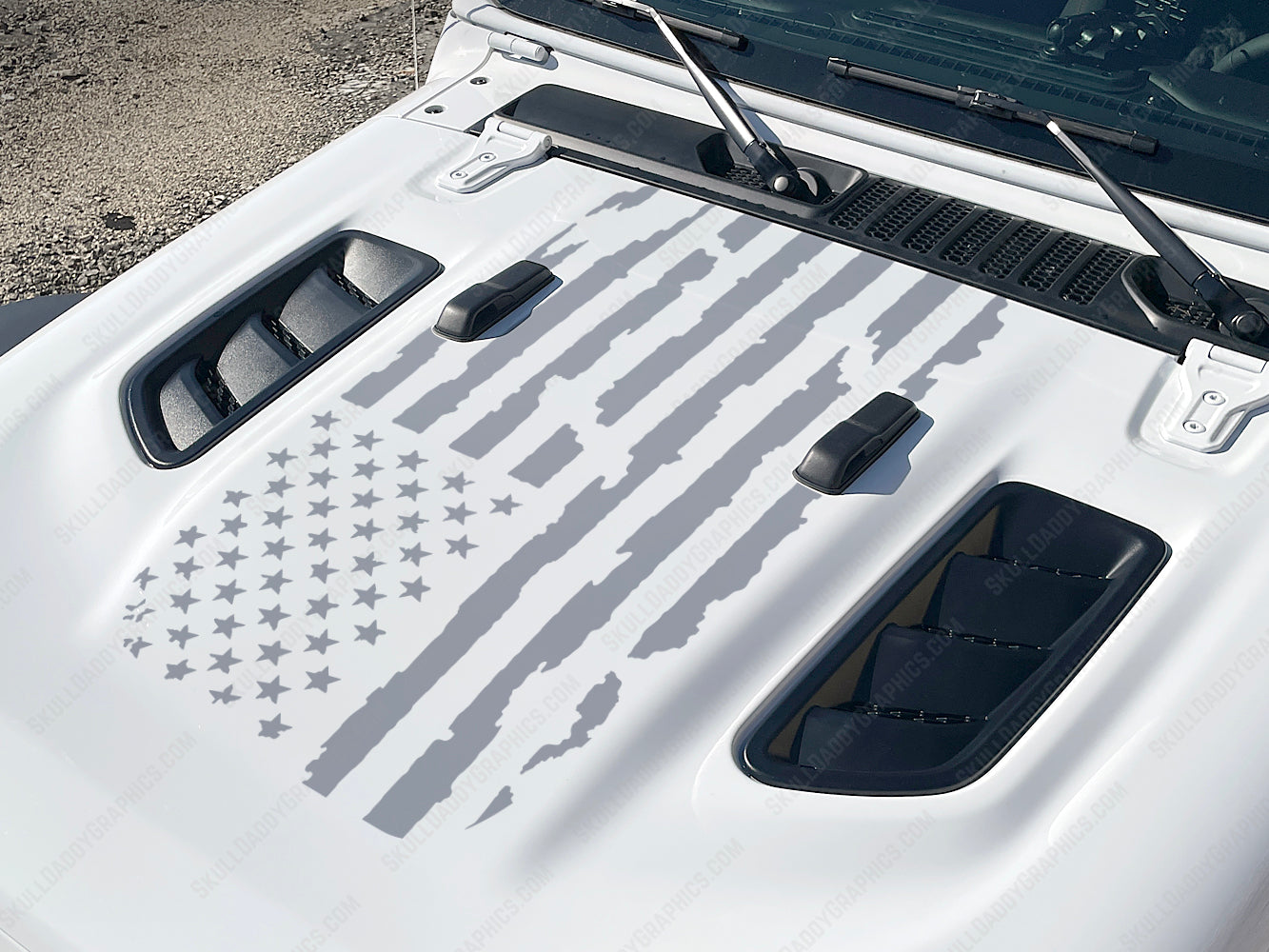 Rubi Hood Decal - Reversed Distressed Flag
