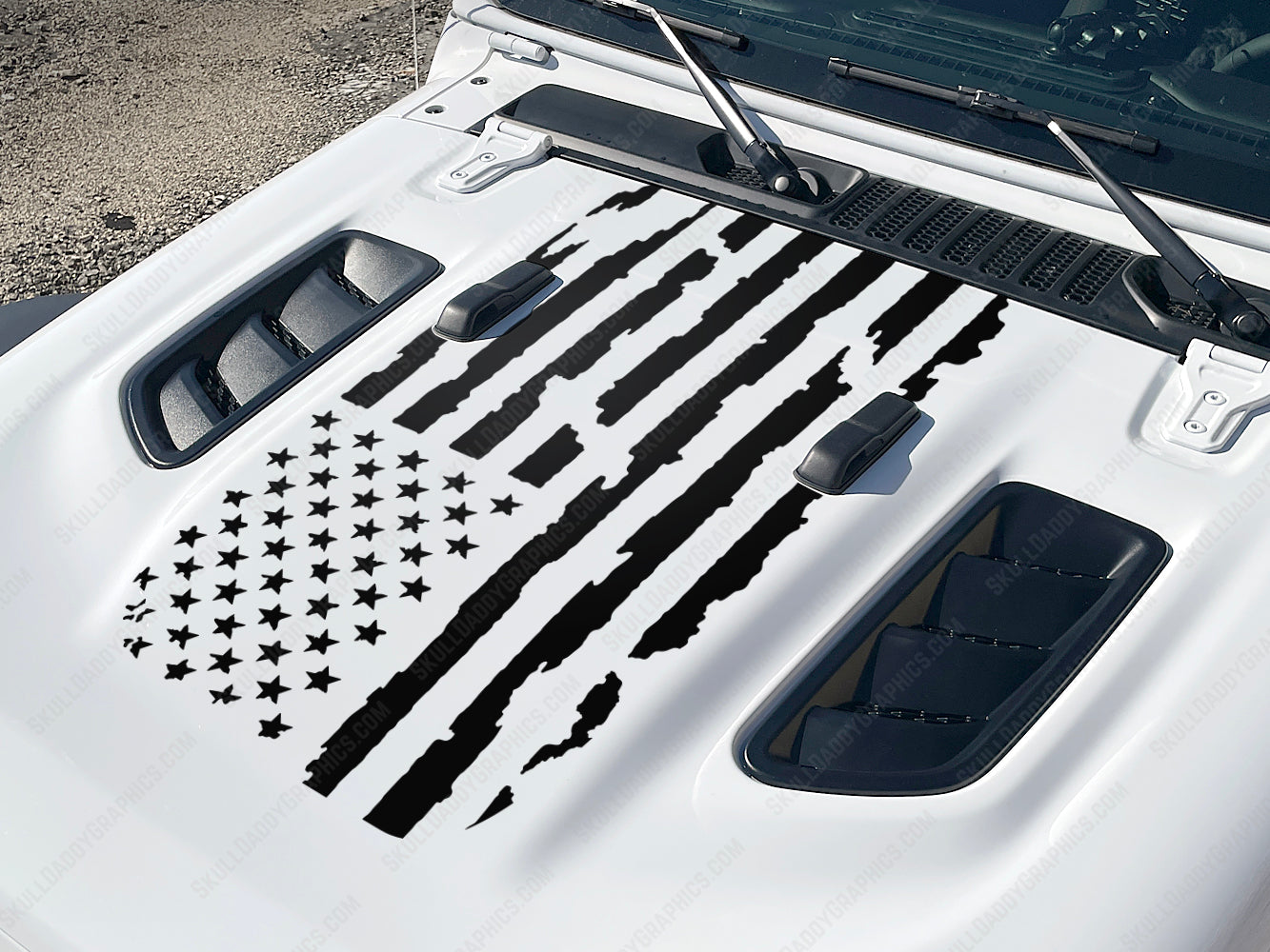 Rubi Hood Decal - Reversed Distressed Flag