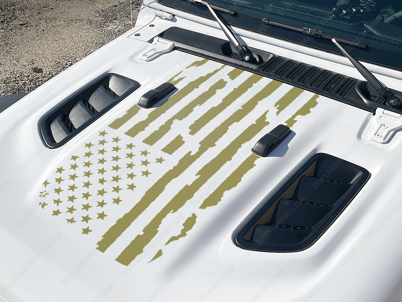 Rubi Hood Decal - Reversed Distressed Flag