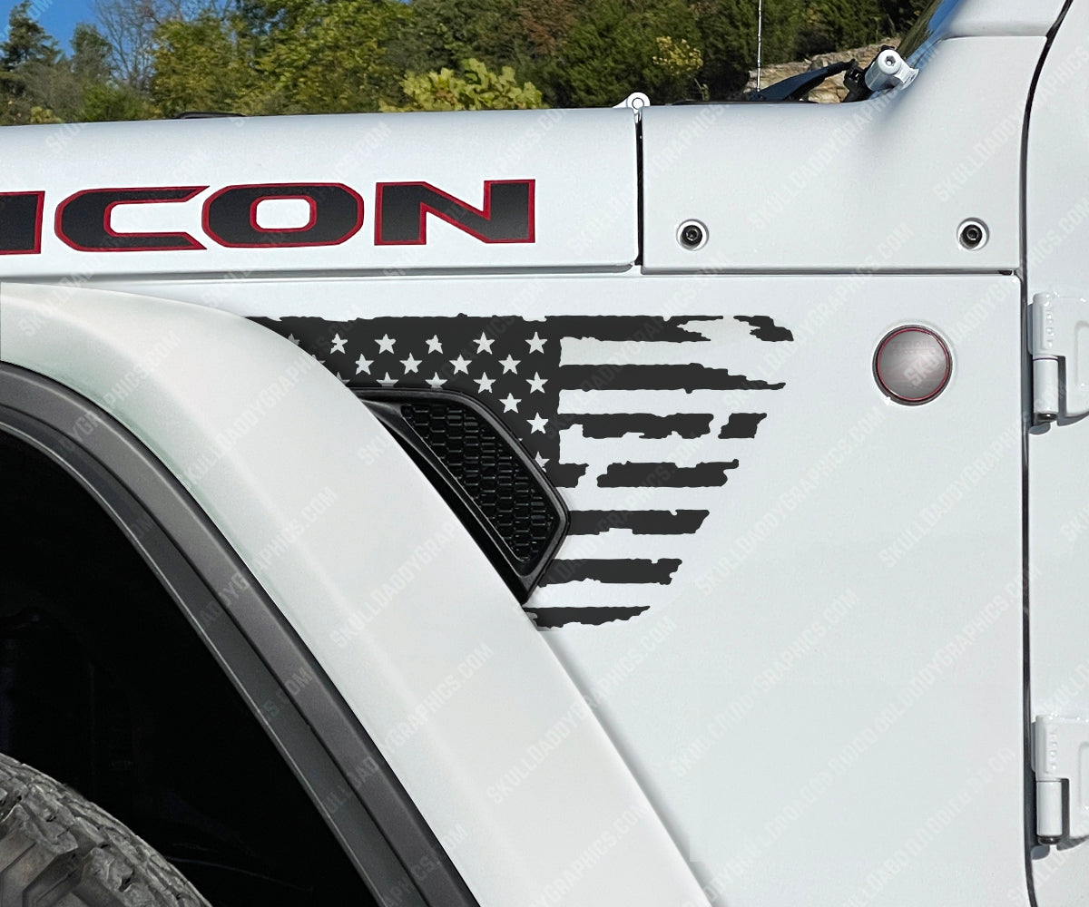 Fender Vent Decal - Distressed Flags
