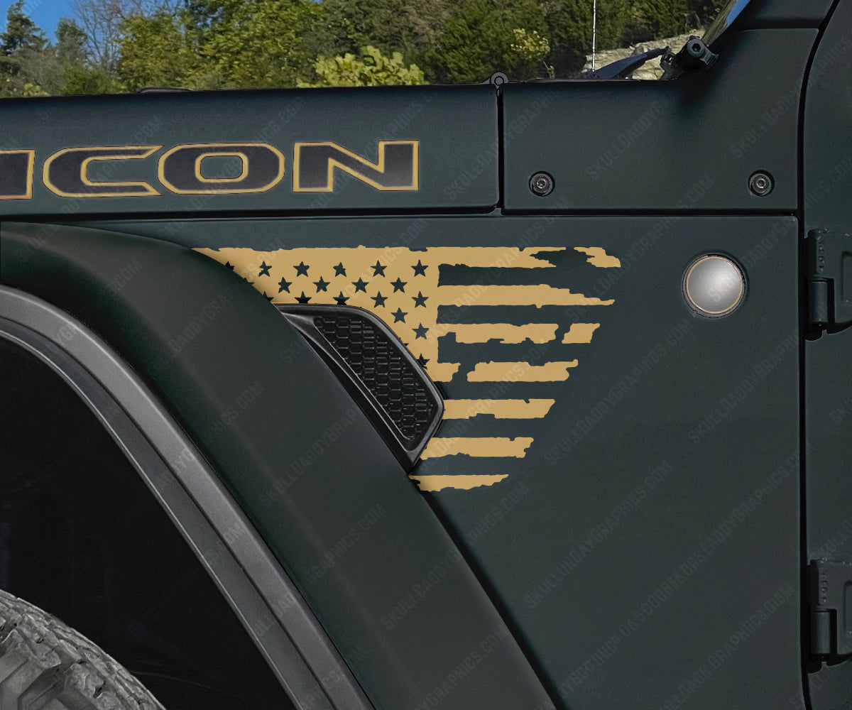Fender Vent Decal - Distressed Flags