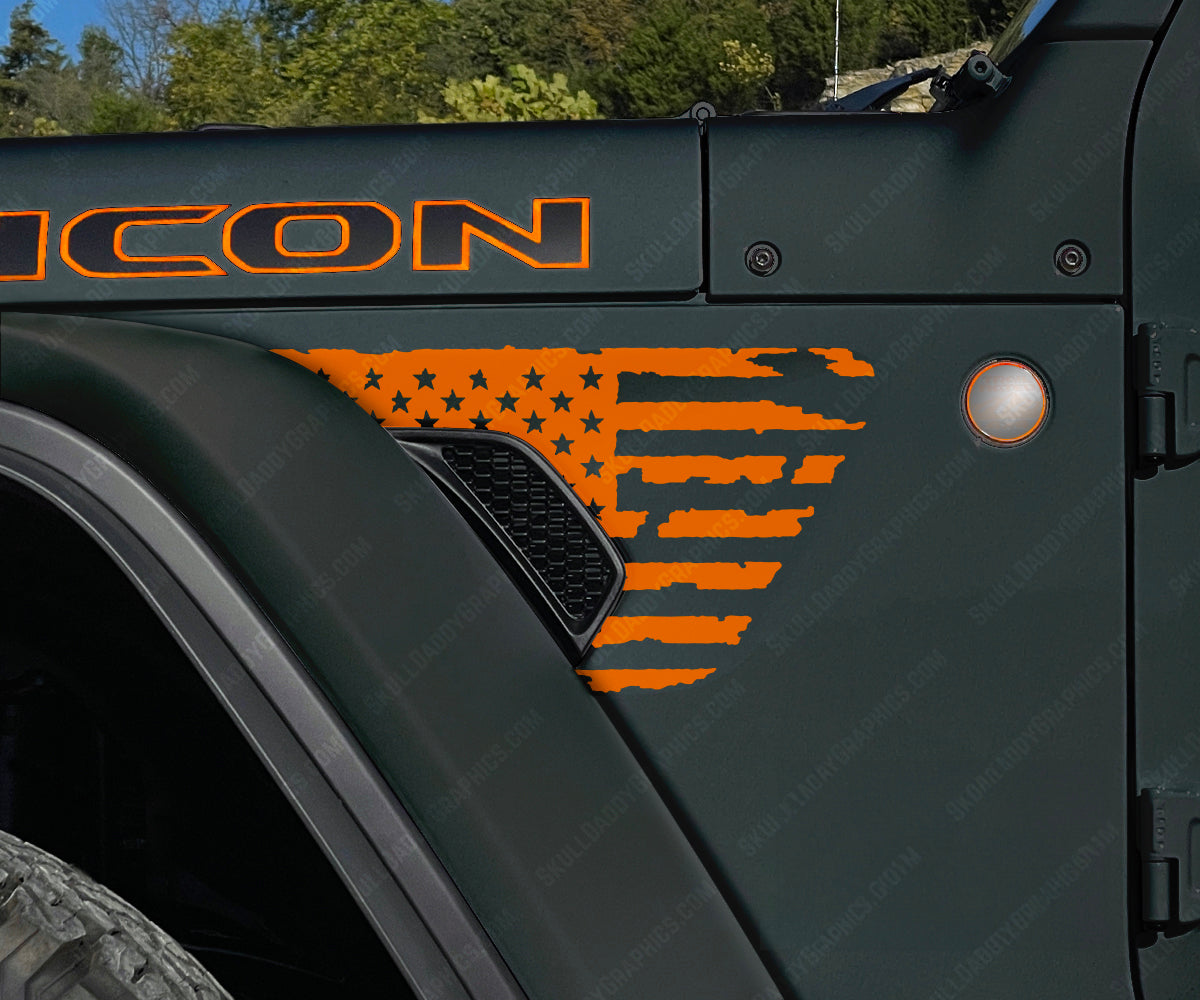 Fender Vent Decal - Distressed Flags