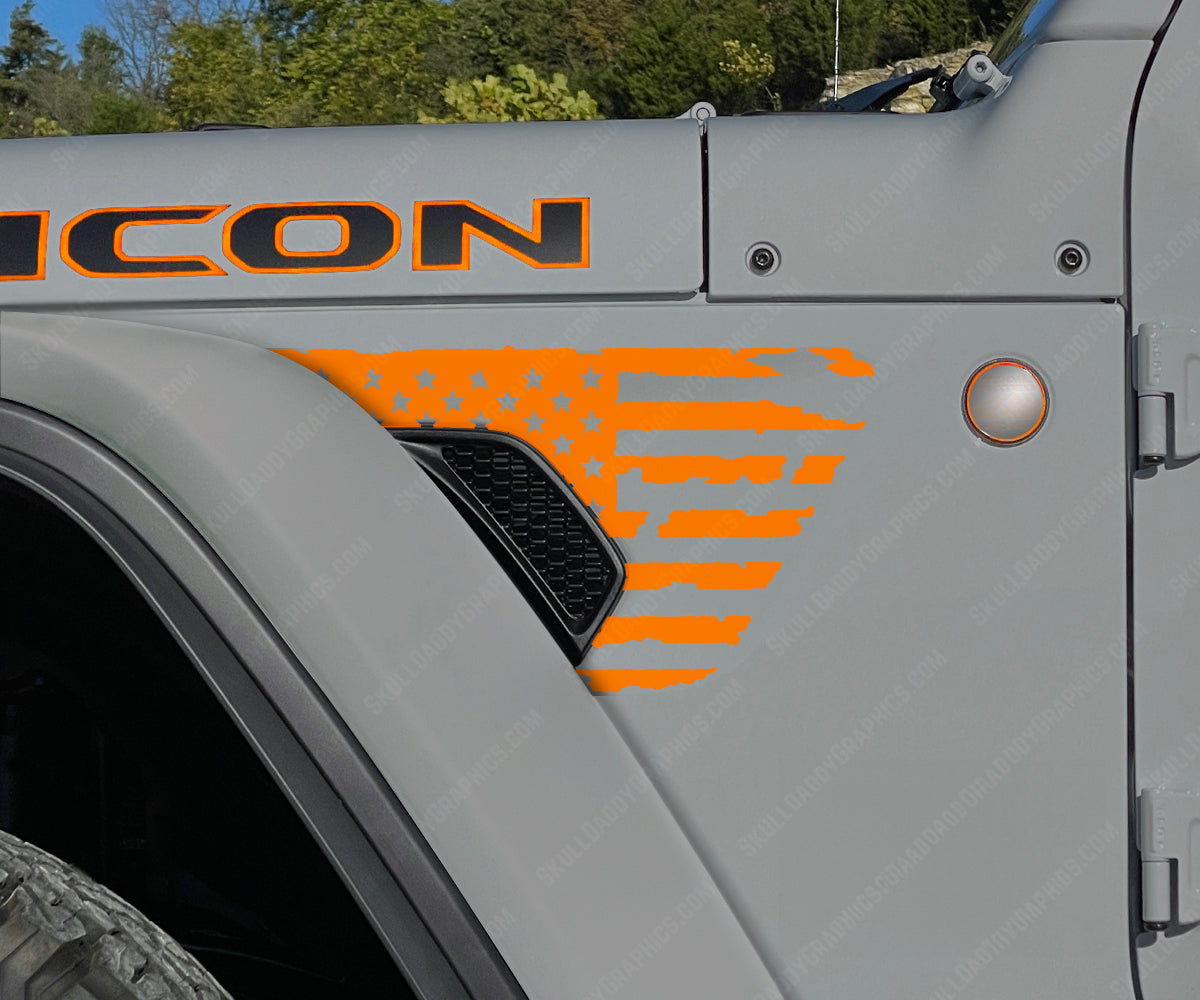 Fender Vent Decal - Distressed Flags
