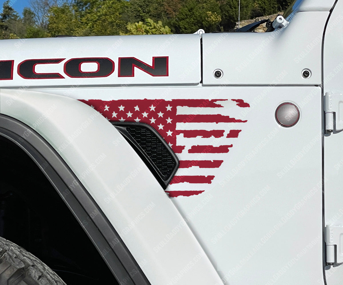 Fender Vent Decal - Distressed Flags