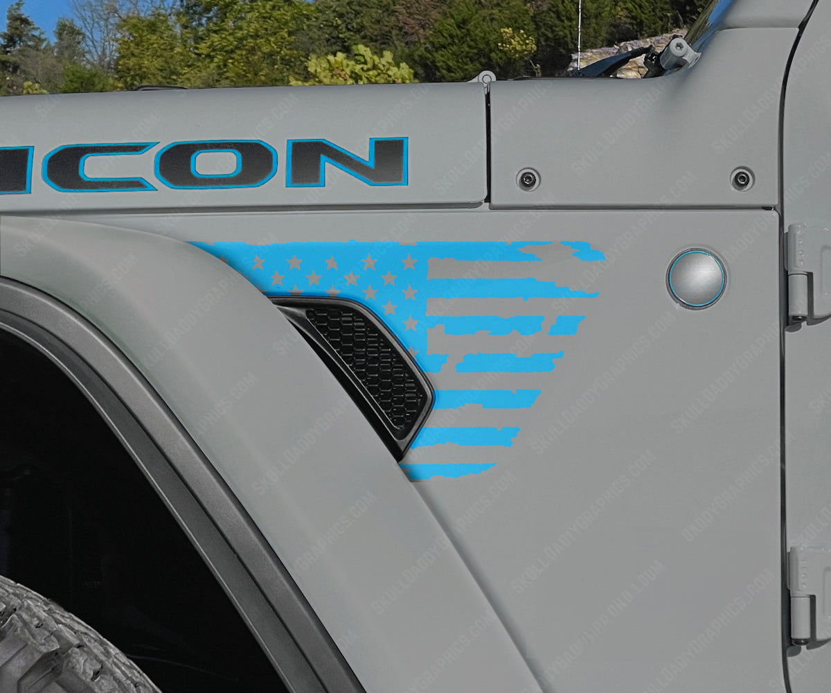 Fender Vent Decal - Distressed Flags
