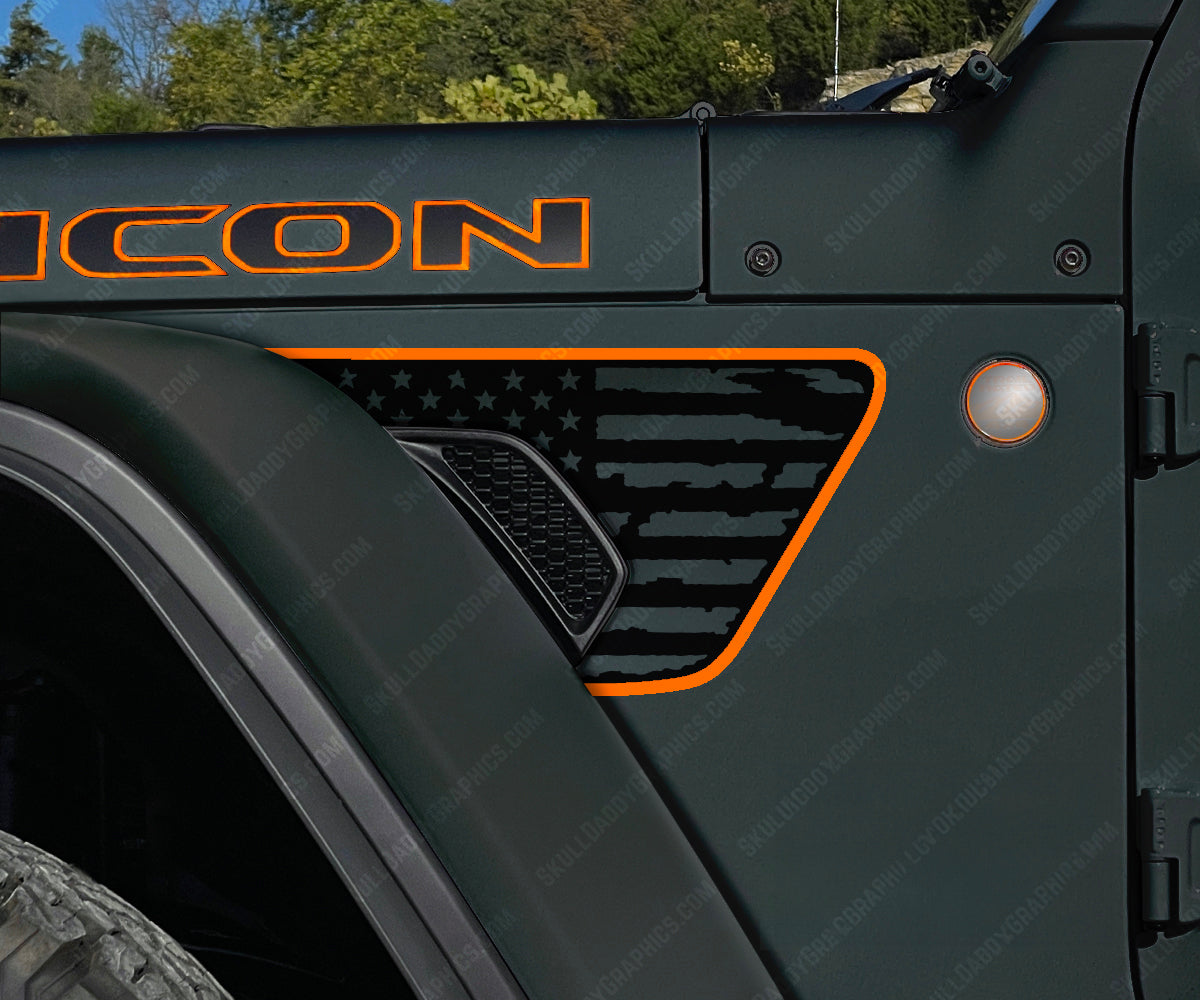 Fender Vent Decal - Distressed Flags