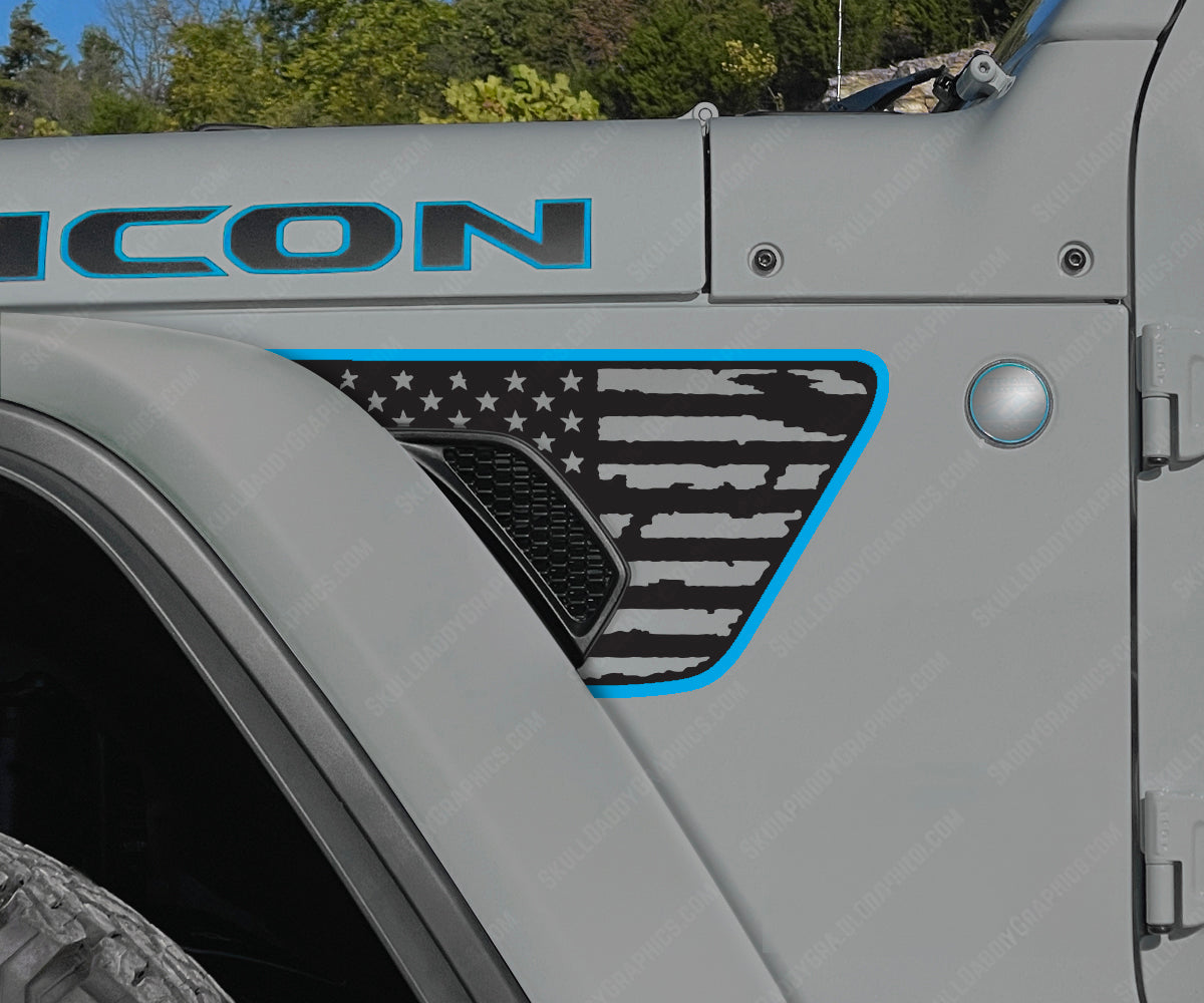 Fender Vent Decal - Distressed Flags