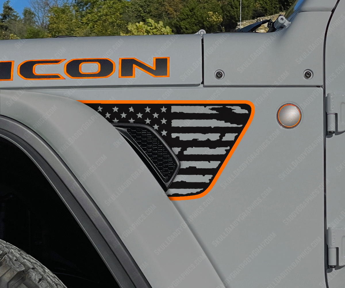 Fender Vent Decal - Distressed Flags