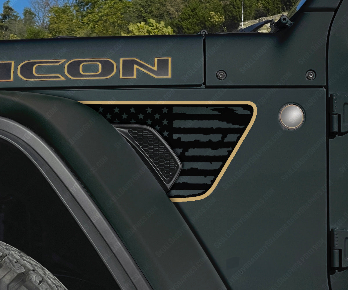 Fender Vent Decal - Distressed Flags