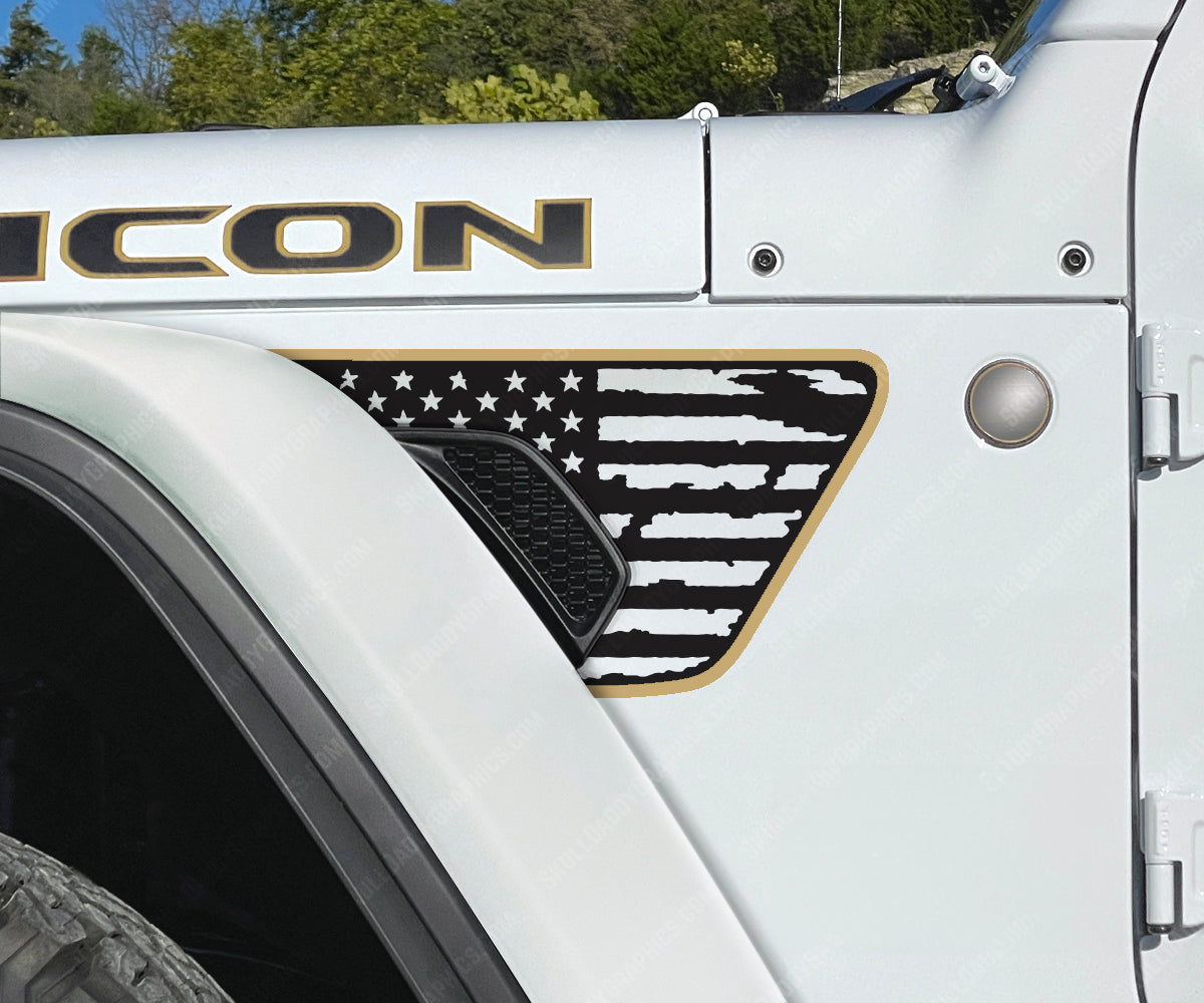 Fender Vent Decal - Distressed Flags