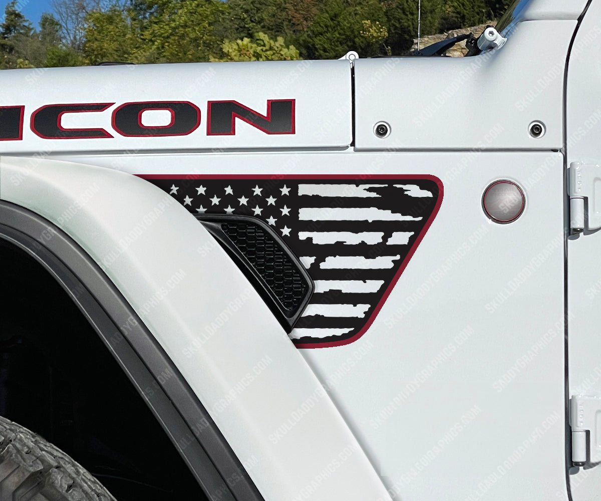 Fender Vent Decal - Distressed Flags
