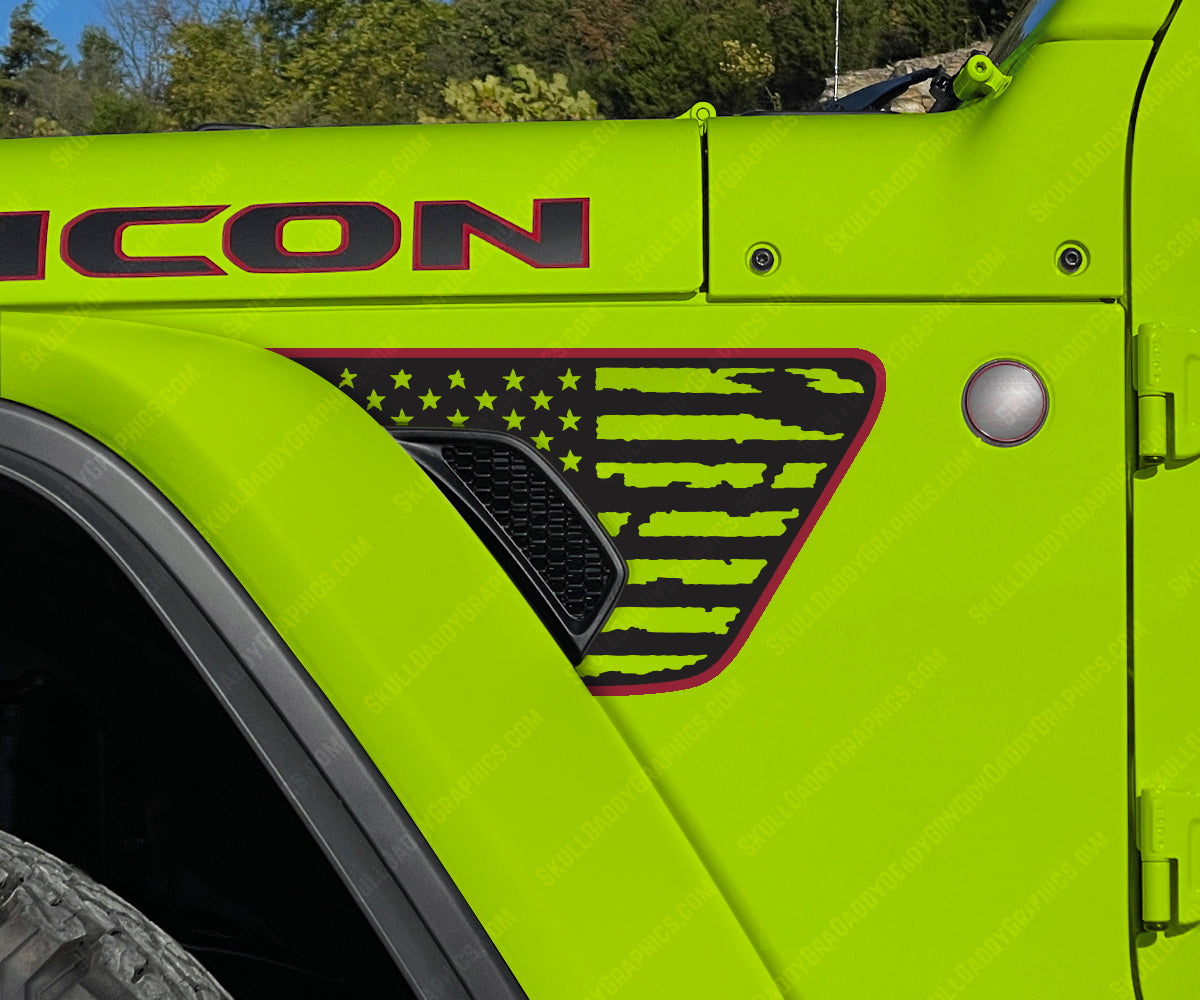 Fender Vent Decal - Distressed Flags