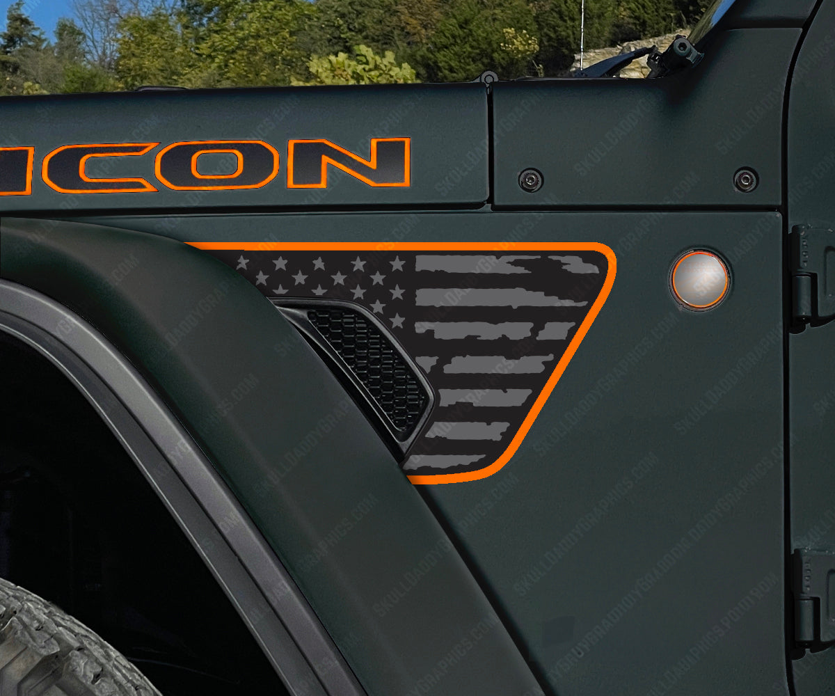 Fender Vent Decal - Distressed Flags