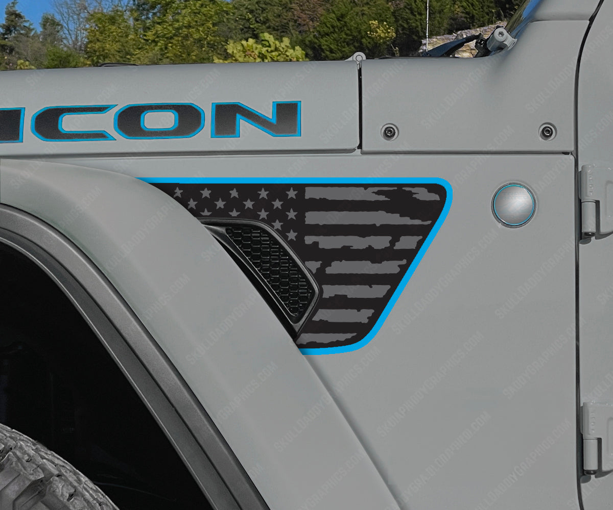 Fender Vent Decal - Distressed Flags