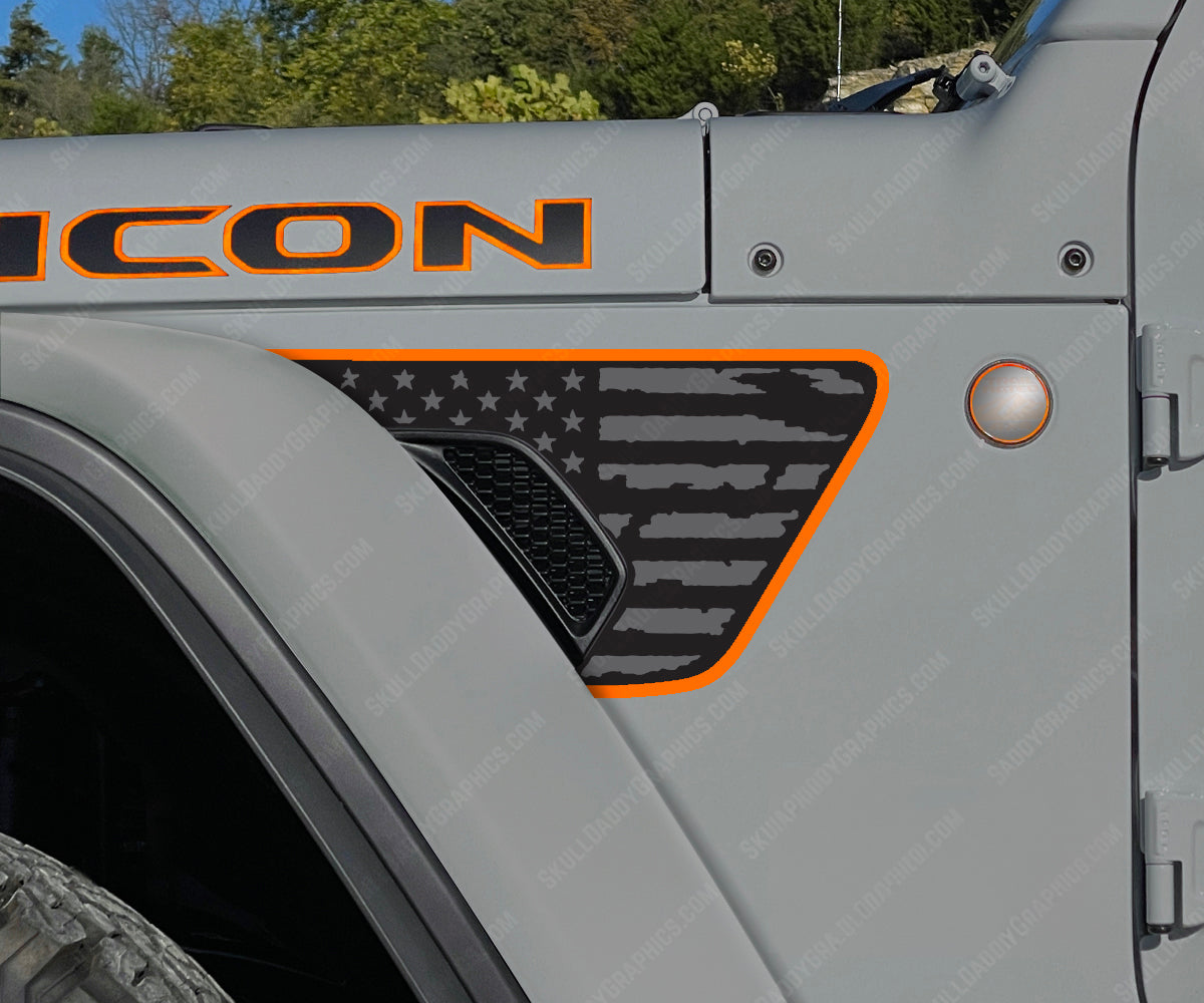 Fender Vent Decal - Distressed Flags