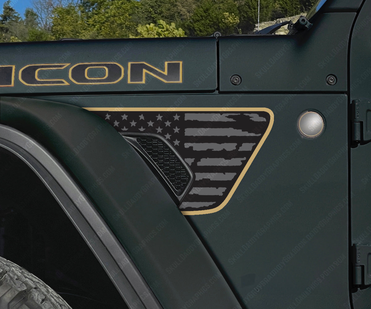 Fender Vent Decal - Distressed Flags