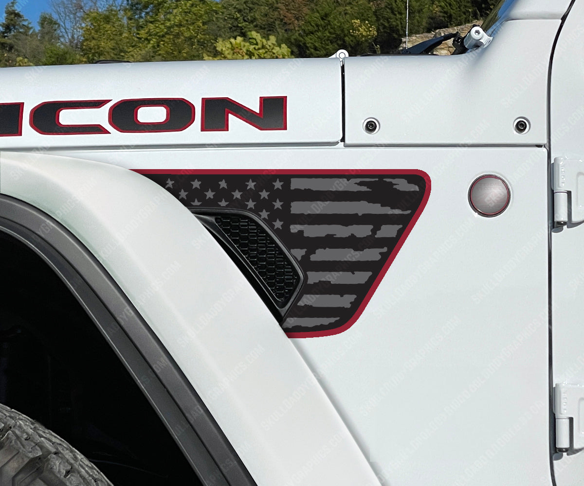 Fender Vent Decal - Distressed Flags