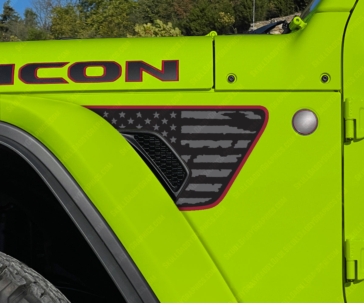 Fender Vent Decal - Distressed Flags