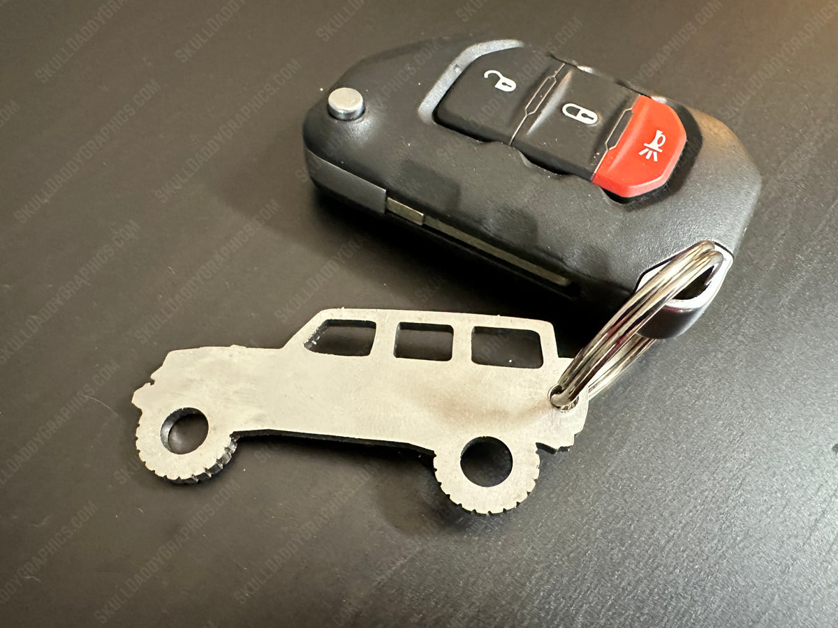Stainless Steel Keychain to fit 2018-2025 Jeep Wrangler JL JLU 4 door