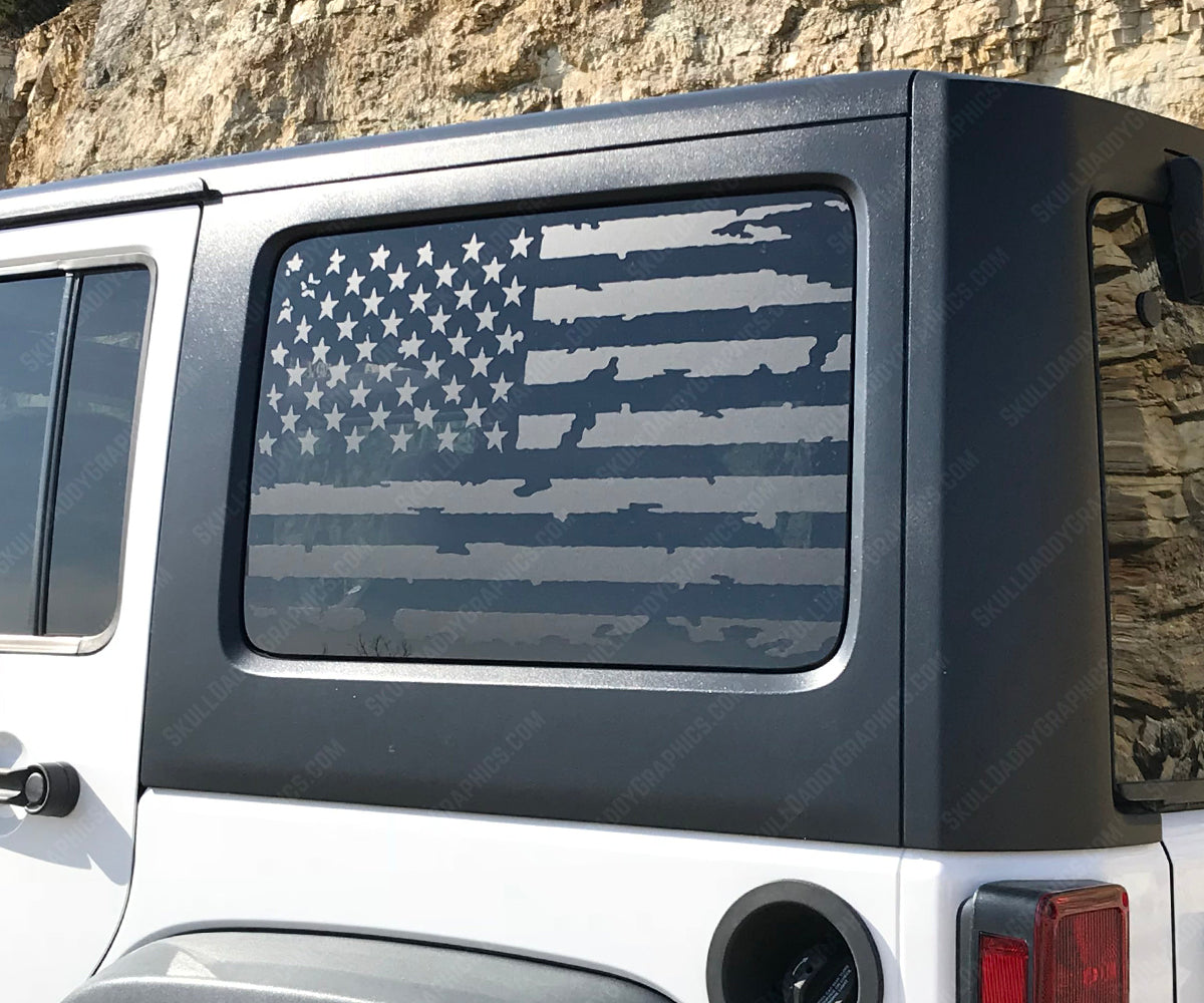 JK Hardtop Window Distressed Flags