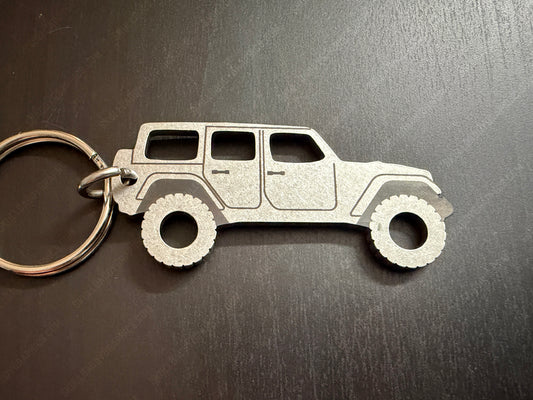 Stainless Steel Keychain to fit 2018-2026 Jeep Wrangler JL JLU 4 door