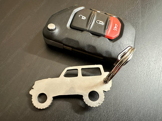 Stainless Steel Keychain to fit 2018-2025 Jeep Wrangler JL 2 door